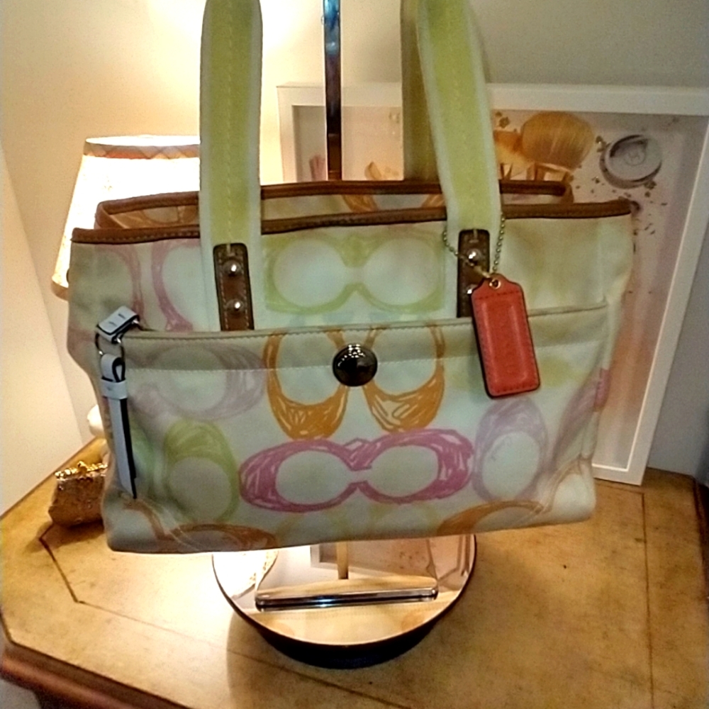 Coach Hamptons signature scribble small handbag